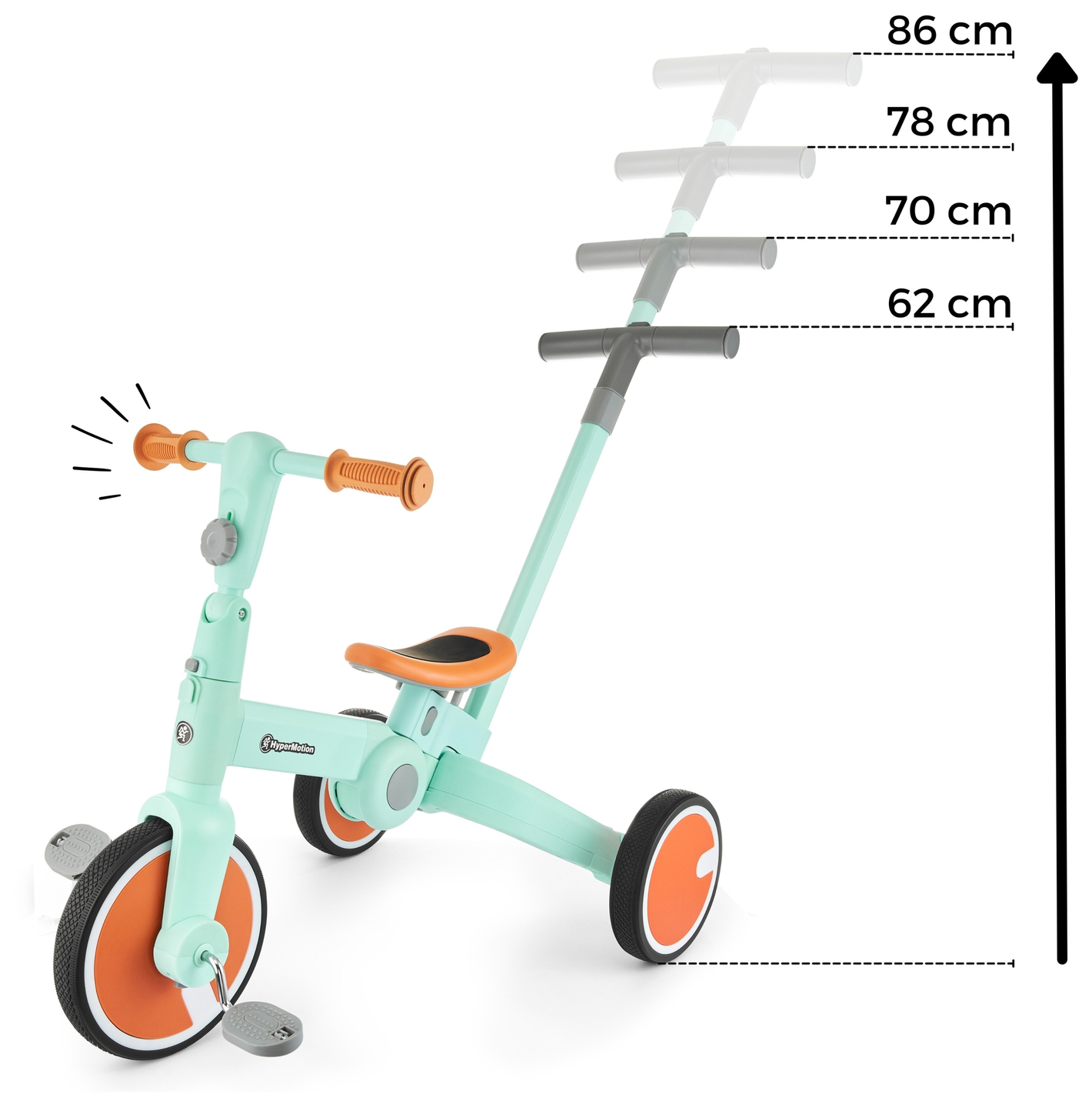 Tobi ROCKET - Triciclo para niños, bicicleta de equilibrio, correpasillos - empujador - 5 en 1 de HyperMotion