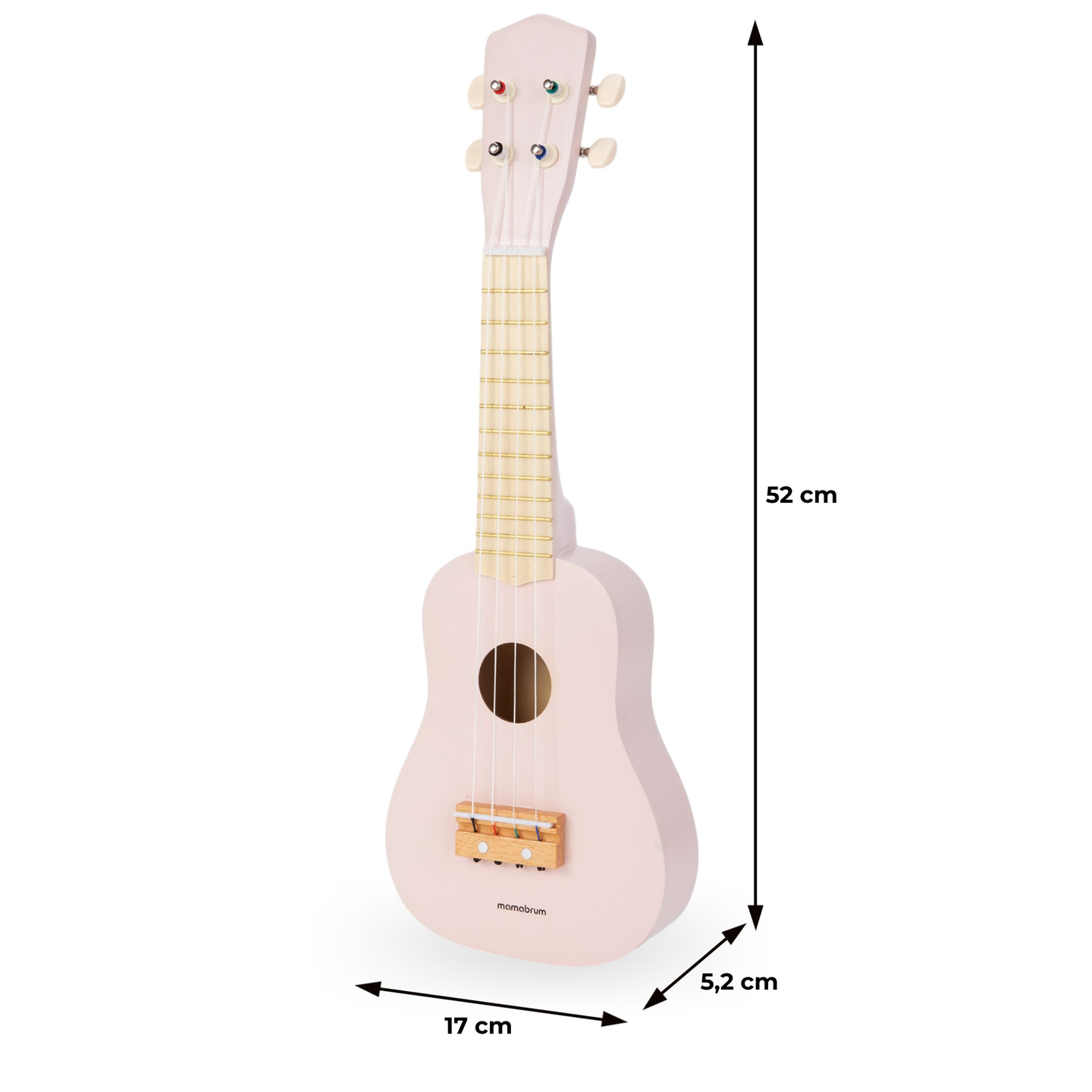 Guitarra de madera para niños - ukelele - rosa