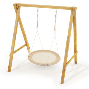 Columpio nido de cigüeña HyperMotion - 100 cm de diámetro, color beige boho