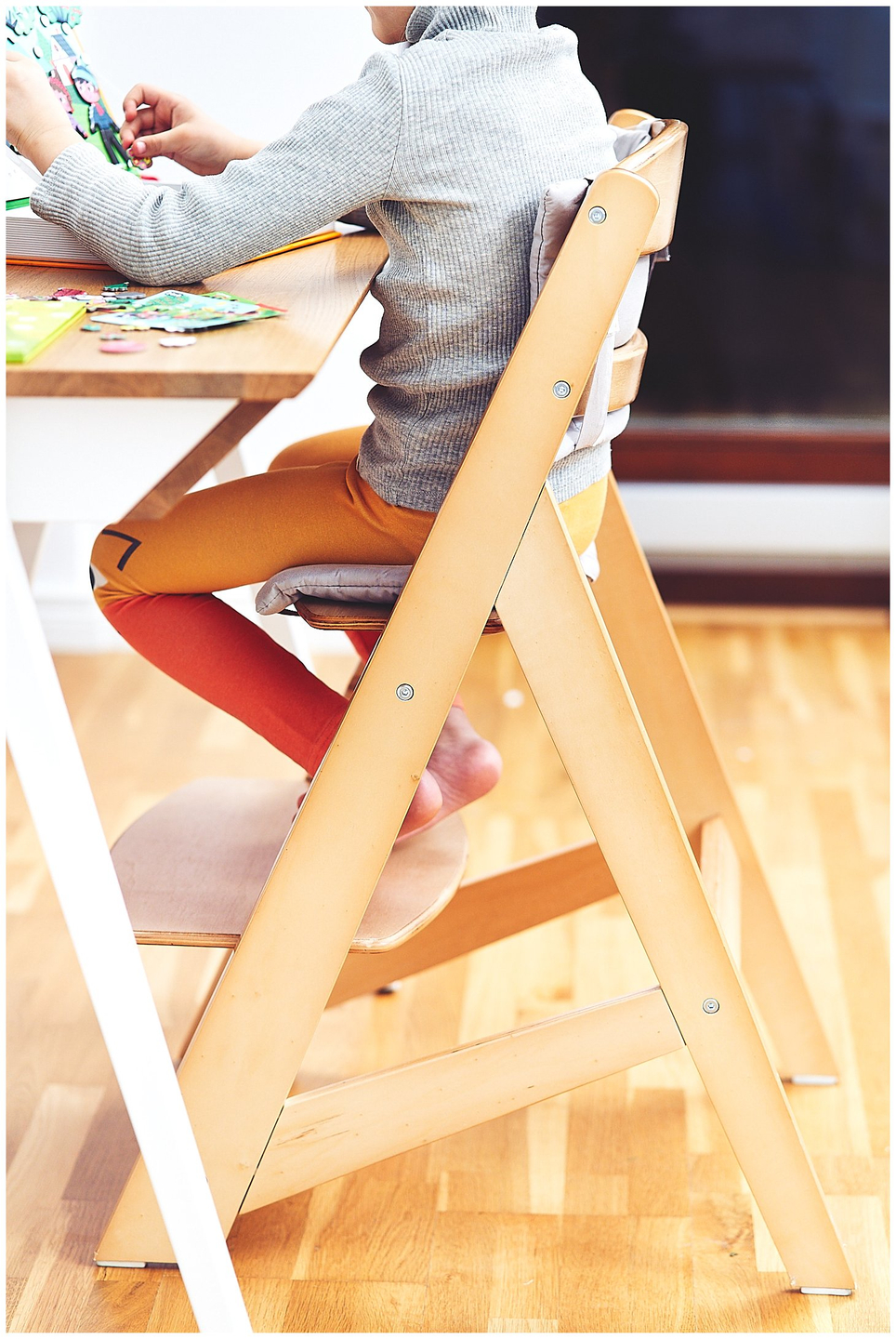 Moby-System WOODY Silla de alimentación de madera - color madera natural