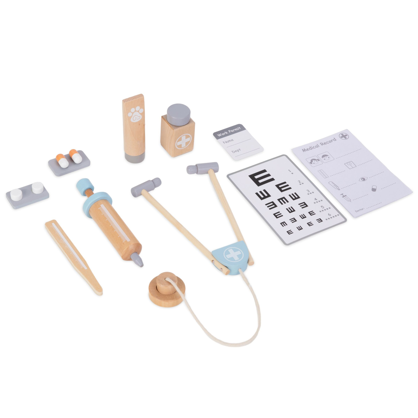 Set de madera para un pequeño doctor.
