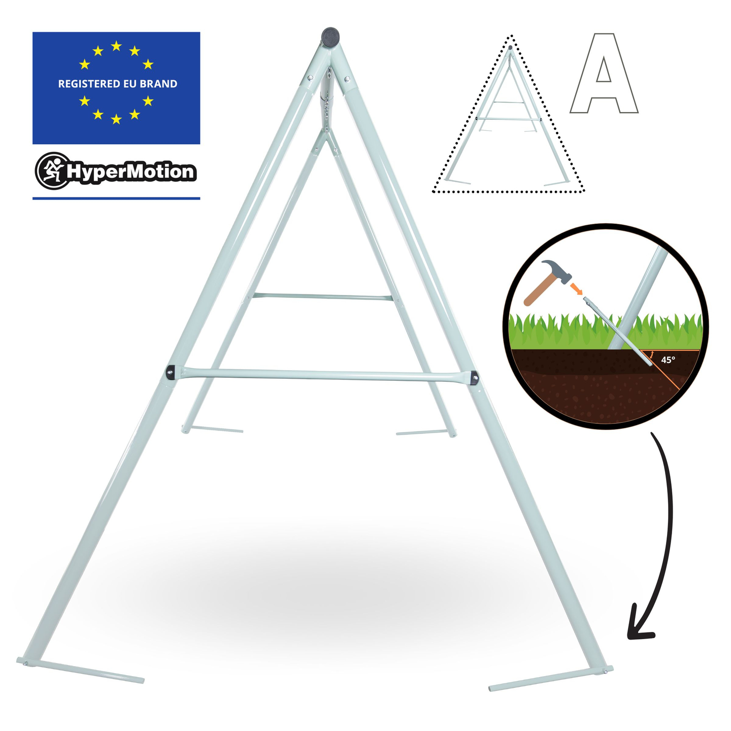 Columpio de jardín doble con estructura y cuerdas - asiento y nido de cigüeña