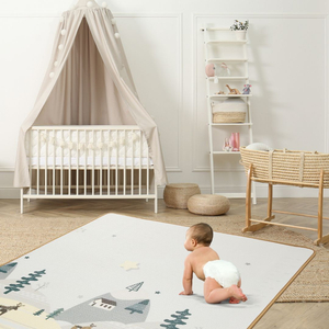 Alfombra de espuma XXL de doble cara - rollo de 1 CM (bosque y montaña)