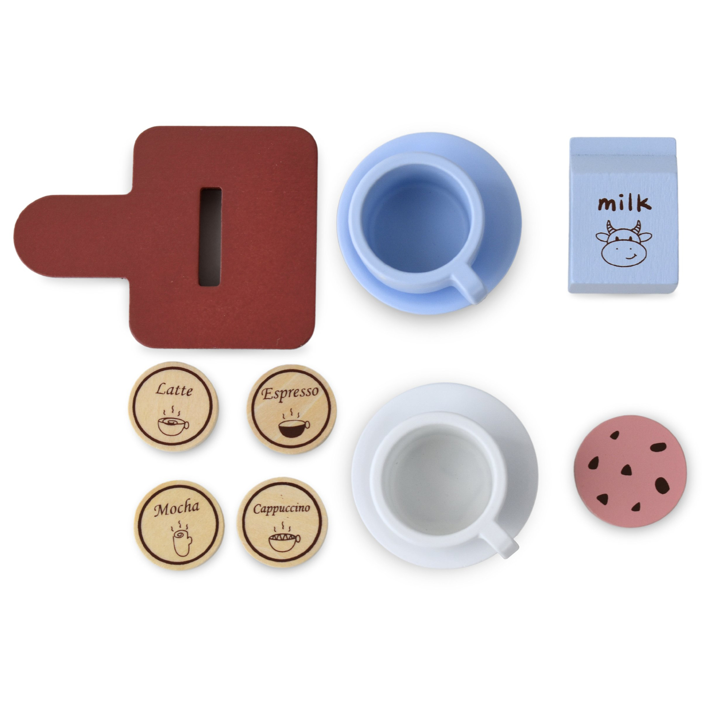 Cafetera de cápsulas de madera - cafetería con accesorios