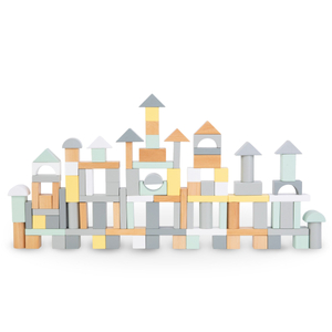 Bloques de madera en colores pastel - juego de 100 piezas XL