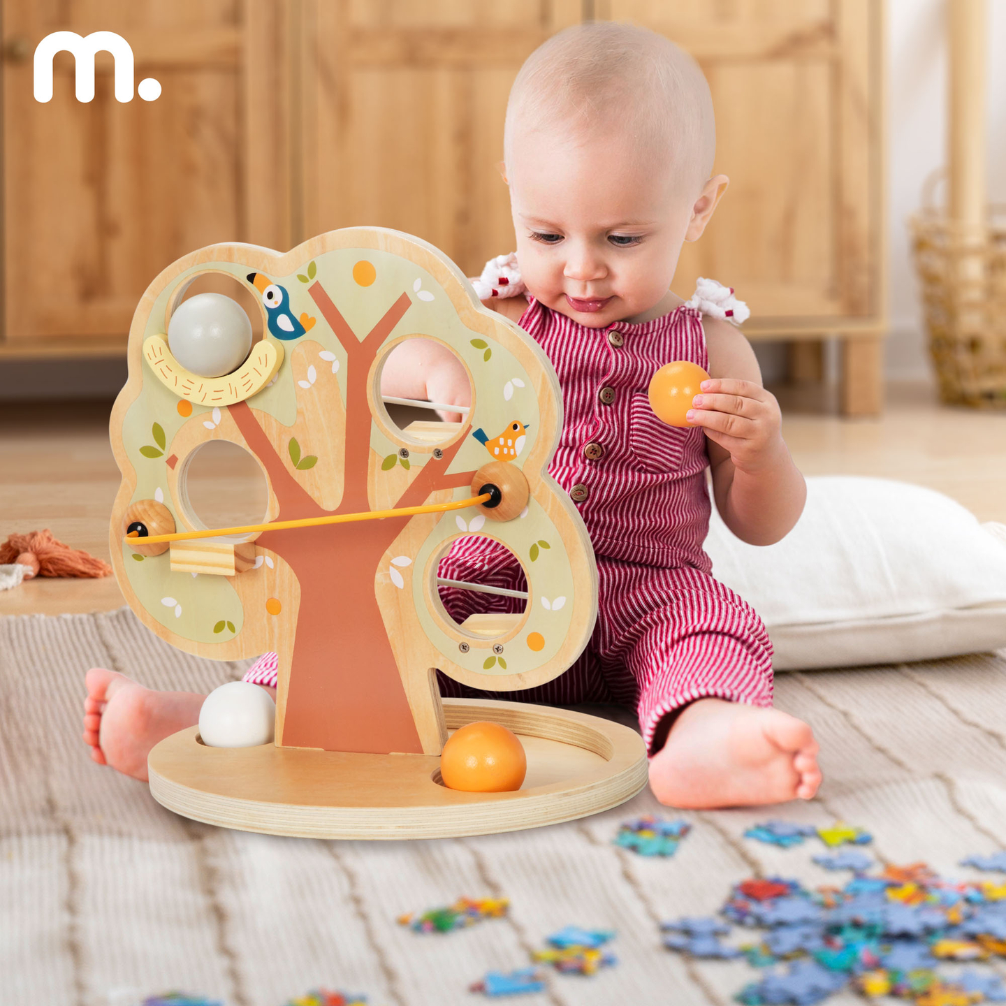 Tobogán de bolas de madera - Árbol verde