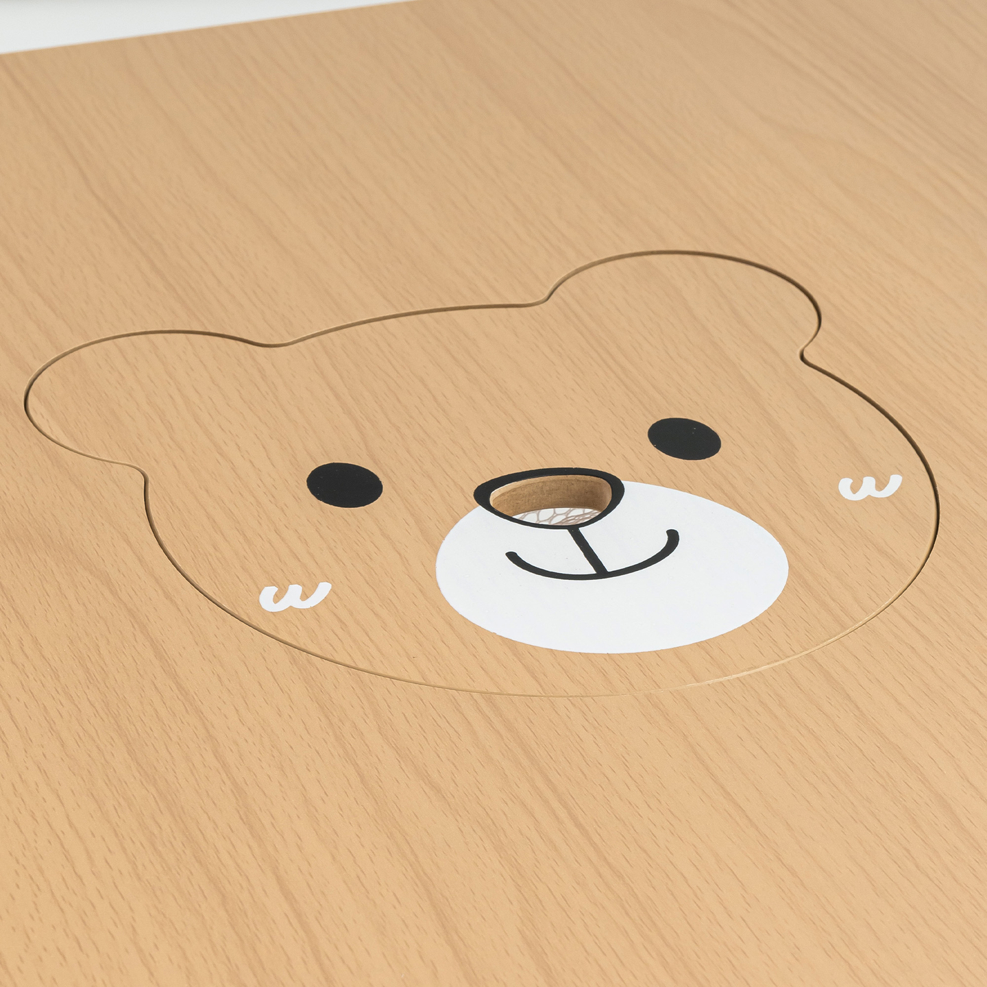 Mesa de madera con almacenaje y 2 sillas Conjunto infantil - Lindo Osito de Peluche