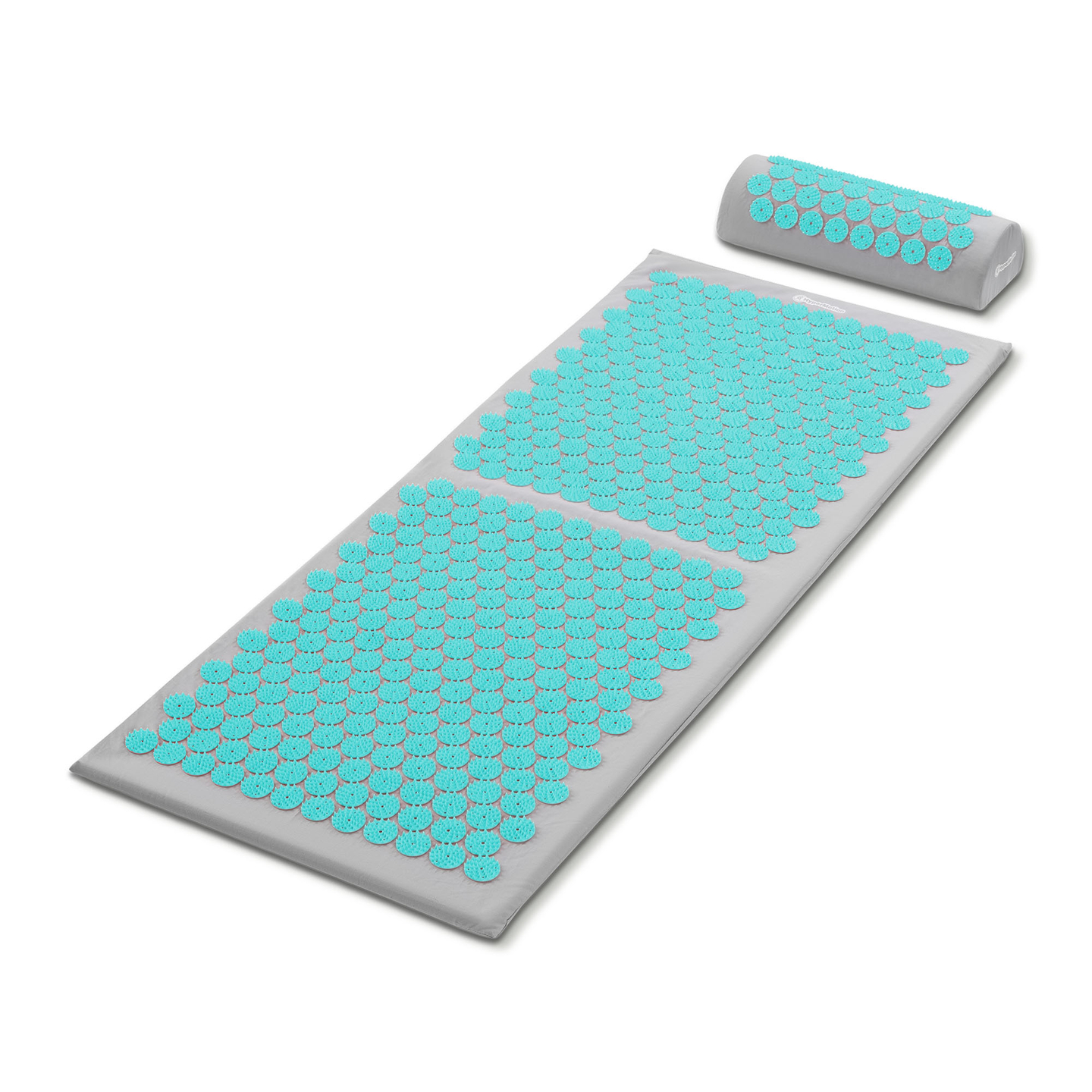 Esterilla de acupresión grande con almohada y funda - 130 cm HyperMotion gris-menta