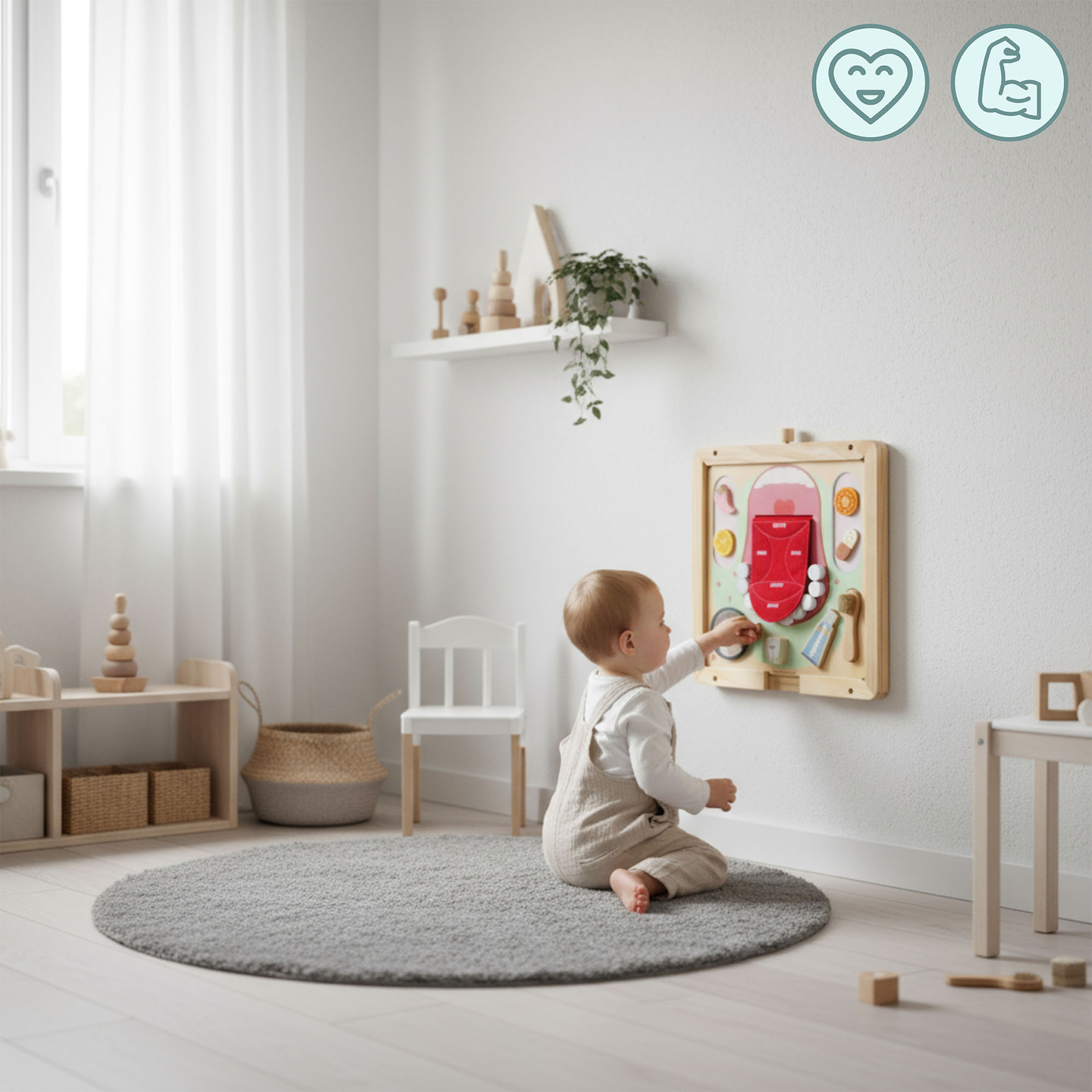 Marco de pared de madera - para montar los paneles educativos Mamabrum