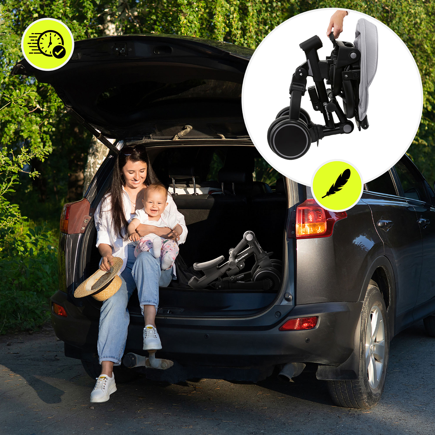 8en1 triciclo multifuncional TOBI FOREST - gris