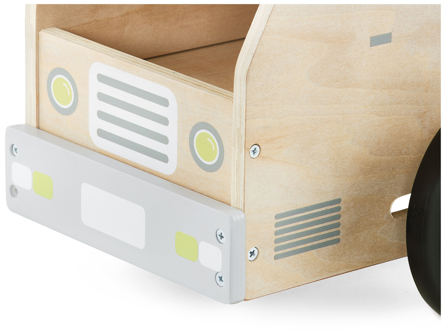 Correpasillos de madera, coche, coche de juguete con bloques