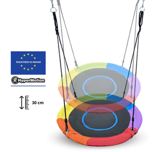 Parque infantil de jardín XL para niños con columpio tipo nido de cigüeña, escalera y red para trepar