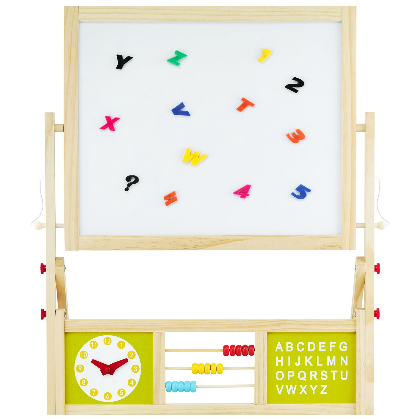 Gran pizarra educativa de dos caras: magnética y pizarra de tiza - pizarra de borrado en seco, madera