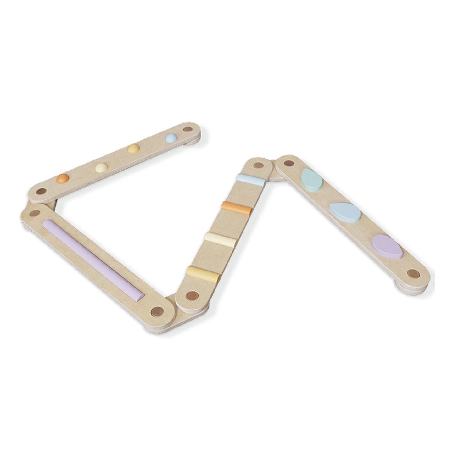 Gran recorrido sensorial de madera - pista de equilibrio - 9 elementos