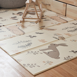 Alfombra de espuma plegable de doble cara 180 x 120 x 1 cm - Bosque Mágico/Calles de Otoño - boho