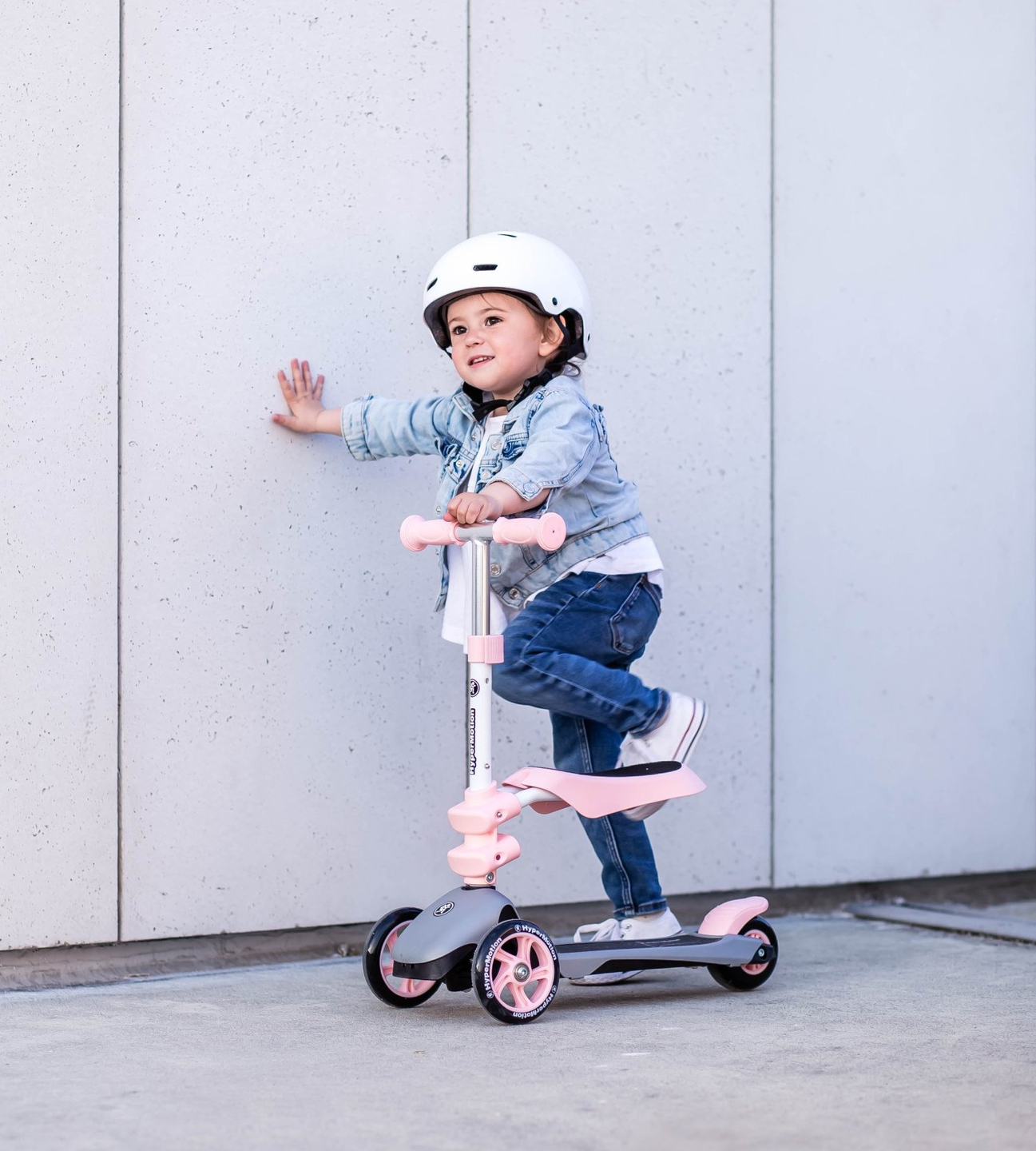 Patinete de equilibrio de tres ruedas 3 en 1 HyperMotion - rosa