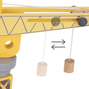 Grúa portuaria móvil con cabrestante magnético y accesorios - set de madera