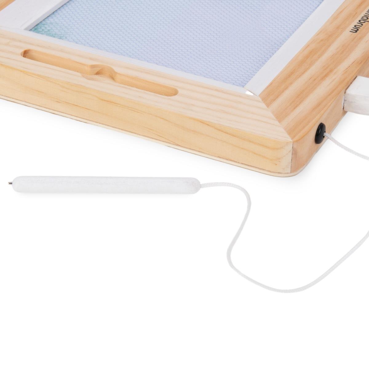 Álbum de recortes de madera con sellos - tablero de dibujo