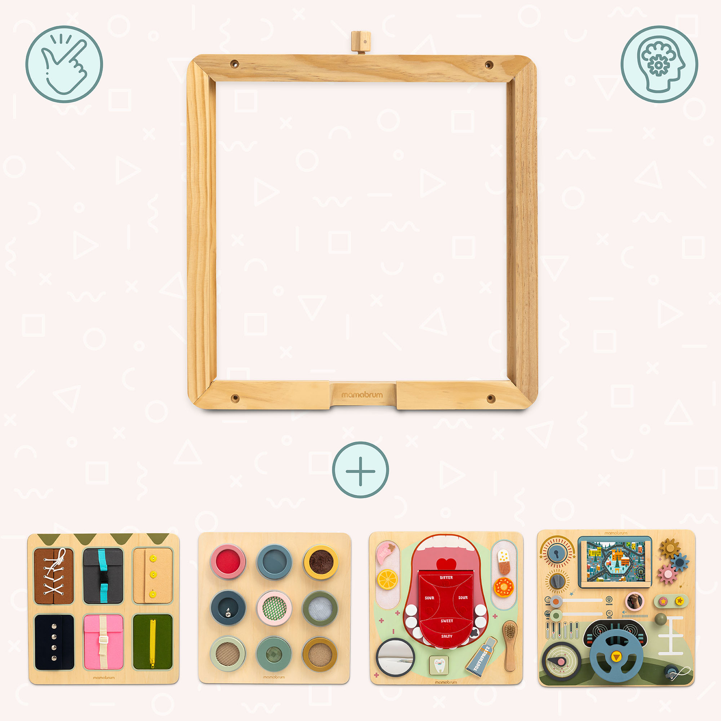 Marco de pared de madera - para montar los paneles educativos Mamabrum