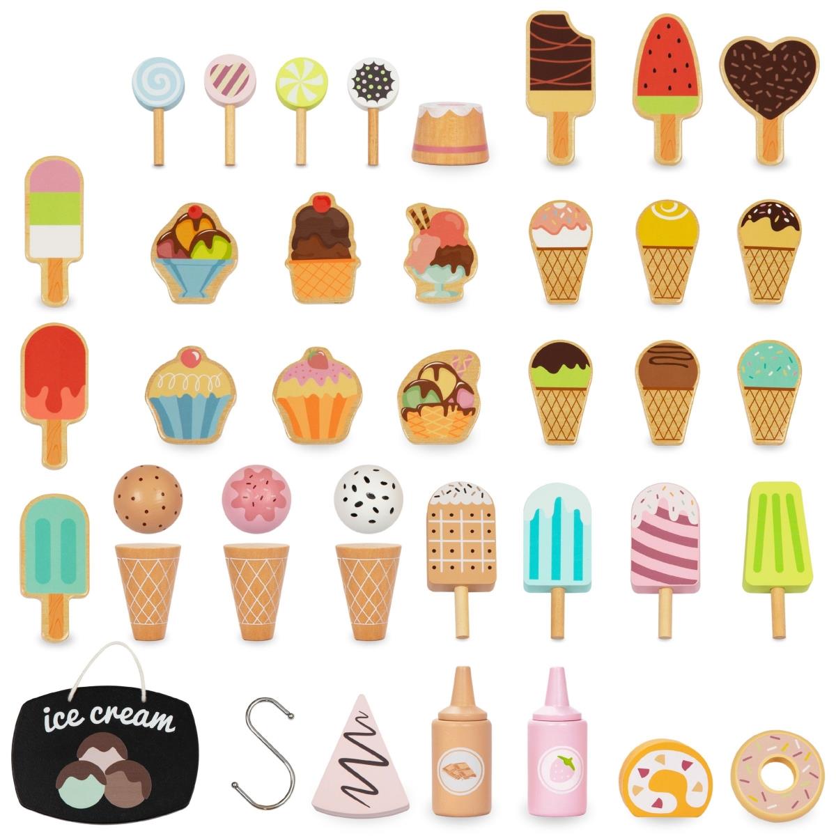 Heladería de madera con ruedas - carrito de helados