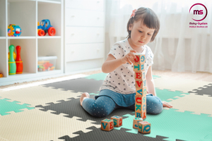 Puzzle de espuma 12 uds. - tapete educativo de espuma 120 x 90 x 1,2 cm con borde - menta