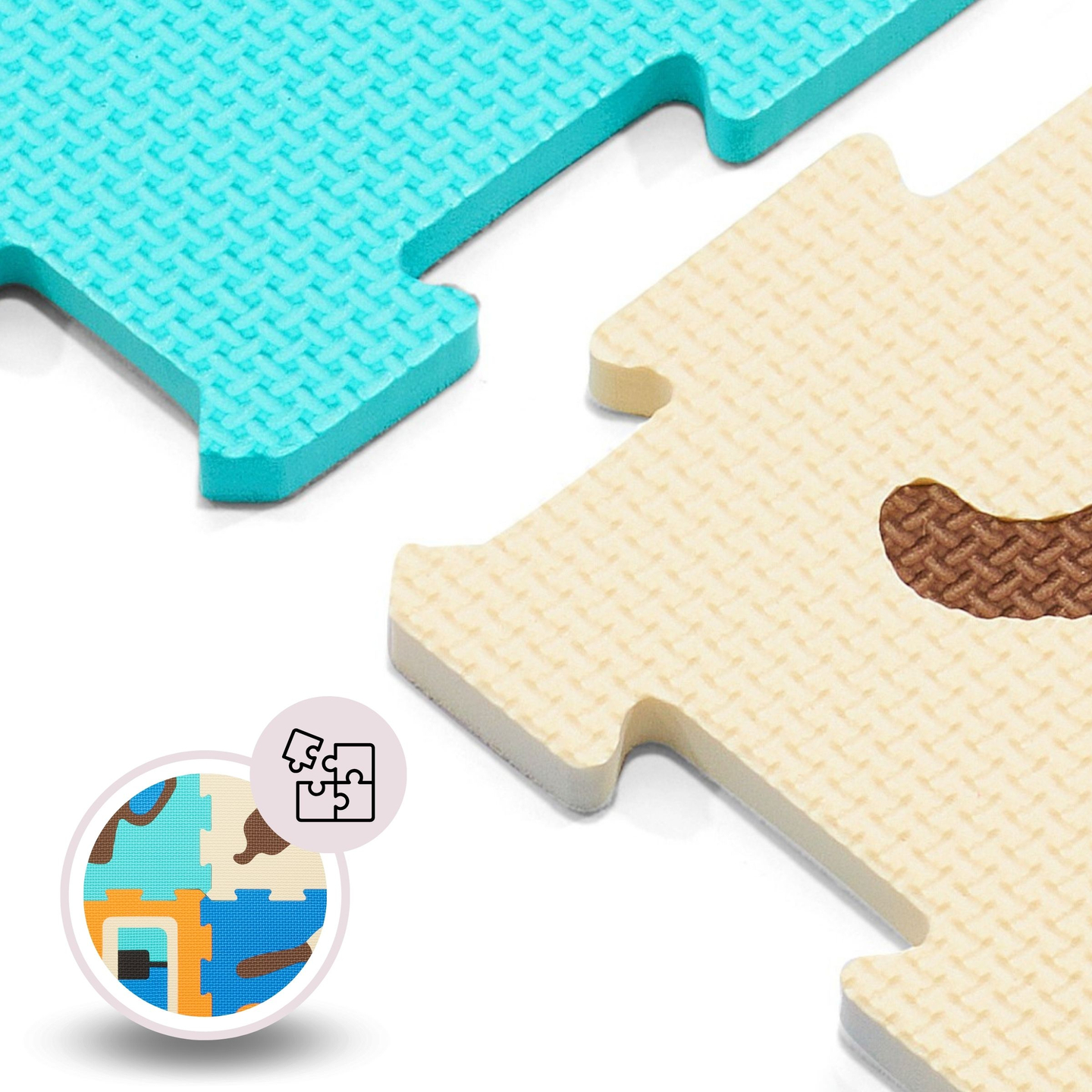 Alfombra educativa rompecabezas de espuma 90 x 90 x 1 cm - espuma EVA - patrón: instrumentos