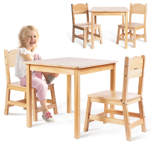 Mesa de madera y 2 sillas - conjunto para niños