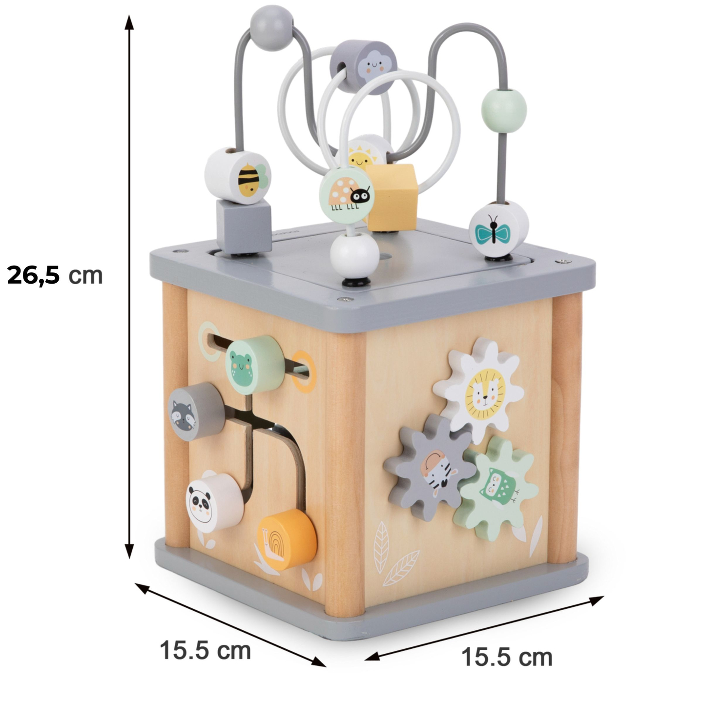 Cubo educativo Montessori de madera - bucle motor