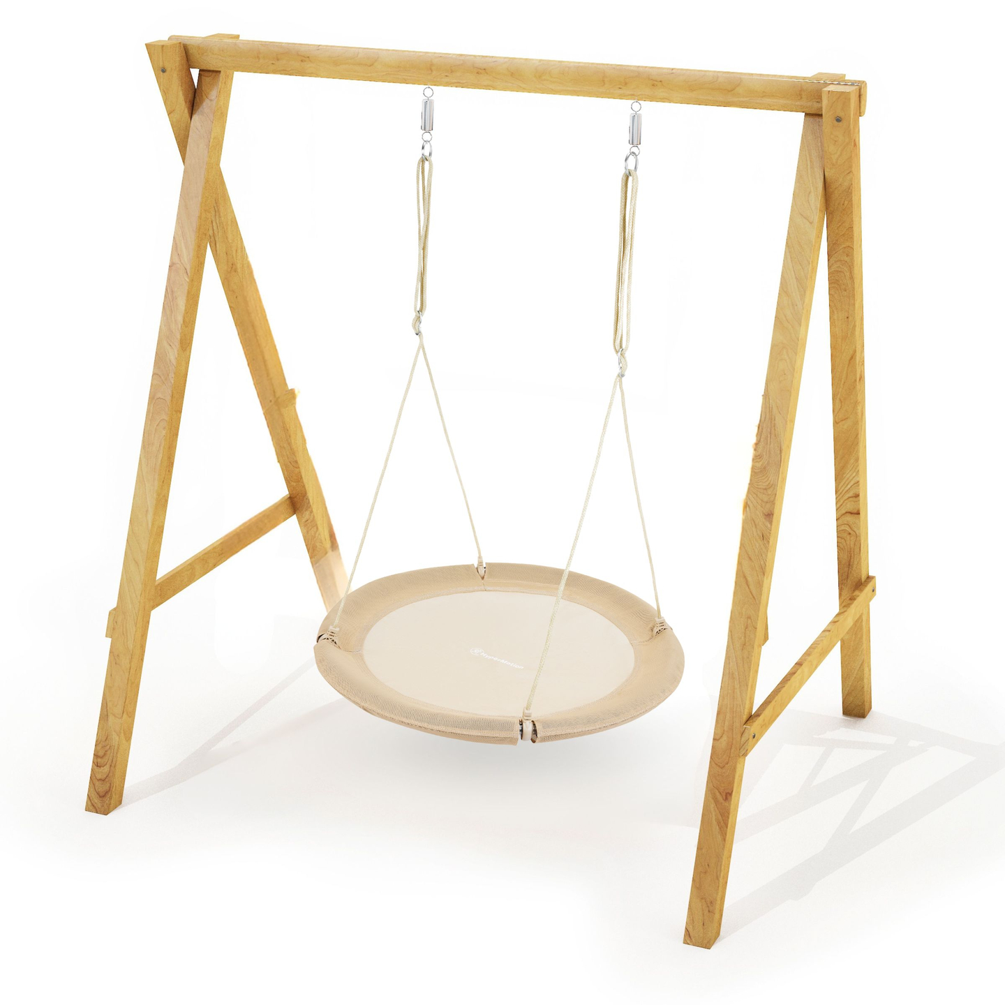 Columpio nido de cigüeña HyperMotion - 100 cm de diámetro, color beige boho