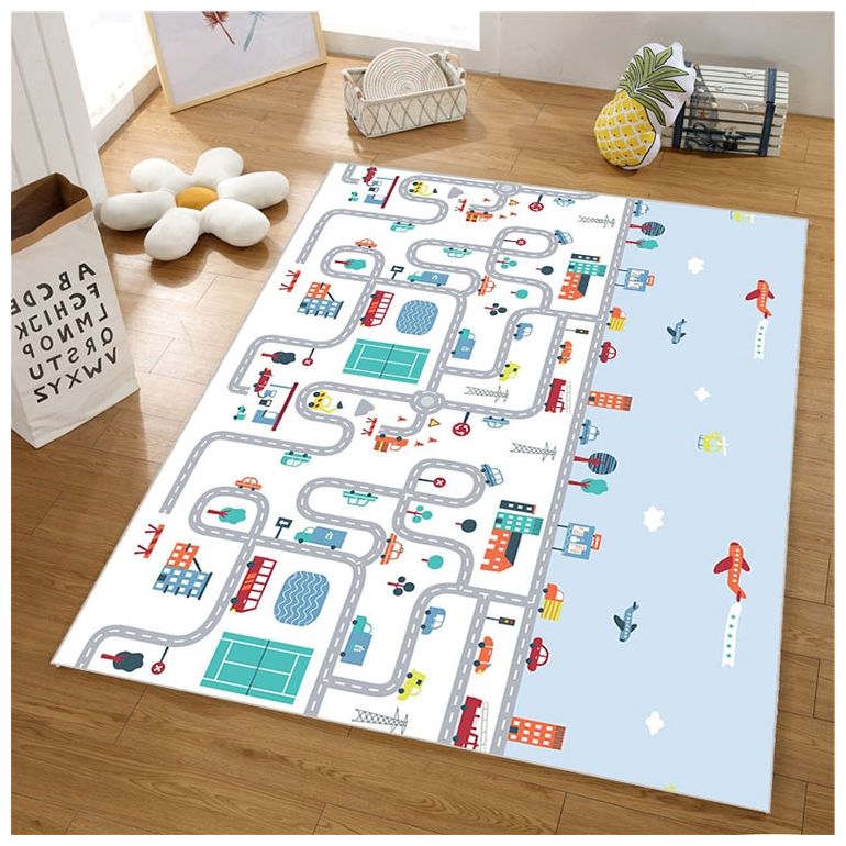 Alfombra de espuma XXL de doble cara - Rollo de 2 CM (carretera y zigzags)