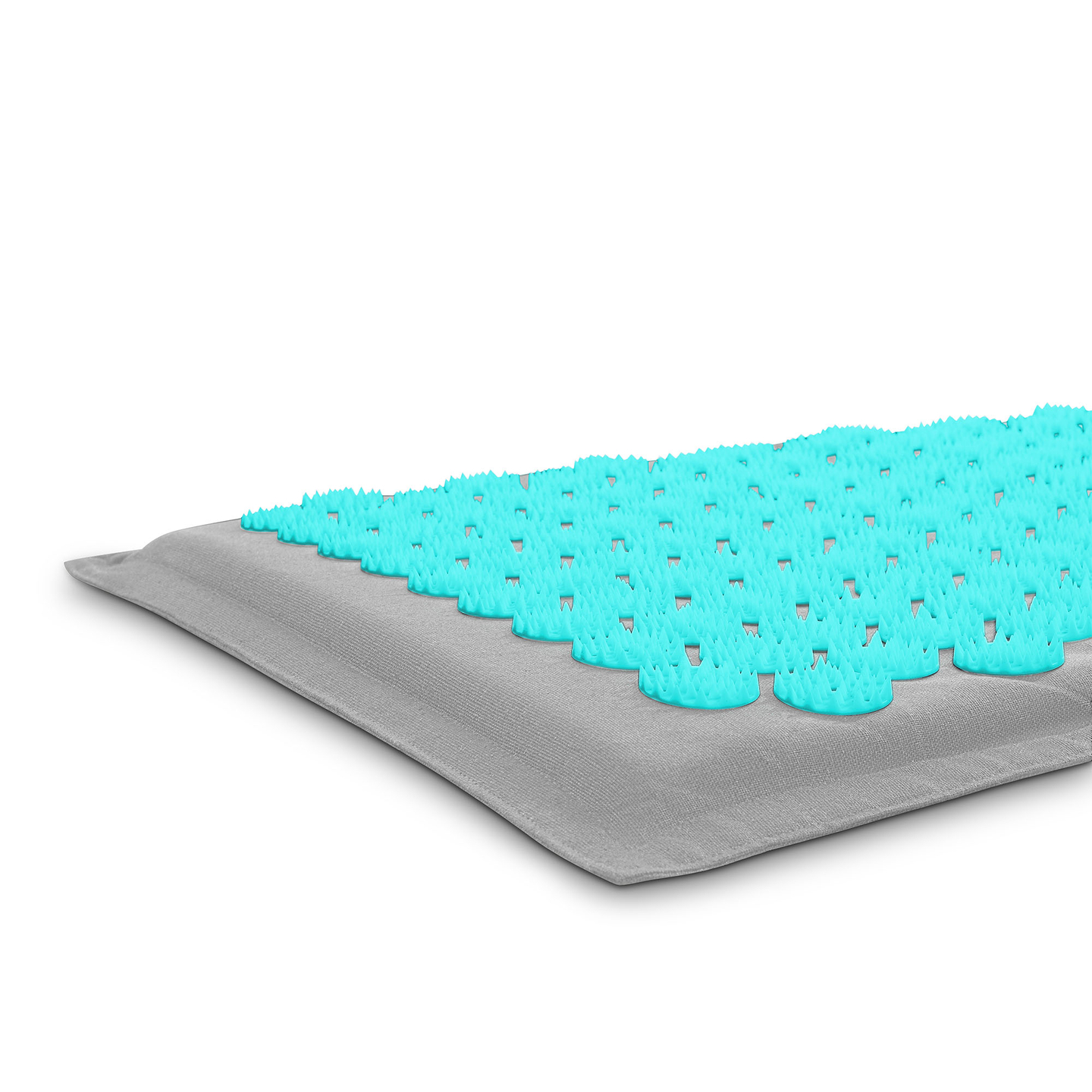 Esterilla de acupresión de lino ecológico con fibra de coco y cojín de trigo sarraceno – 68 cm HyperMotion gris-menta