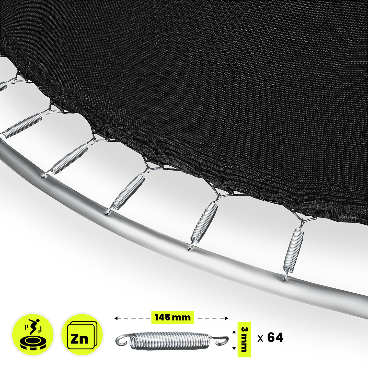 Cama elástica de jardín XXL para niños HyperMotion - 366 cm 12FT - con escalera y red interna - para casa y jardín - 150 kg máx.