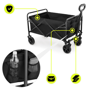 Silla de ruedas de playa plegable HyperMotion - negra, 80 kg