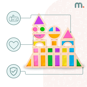 Bloques de madera arco iris - 25 elementos