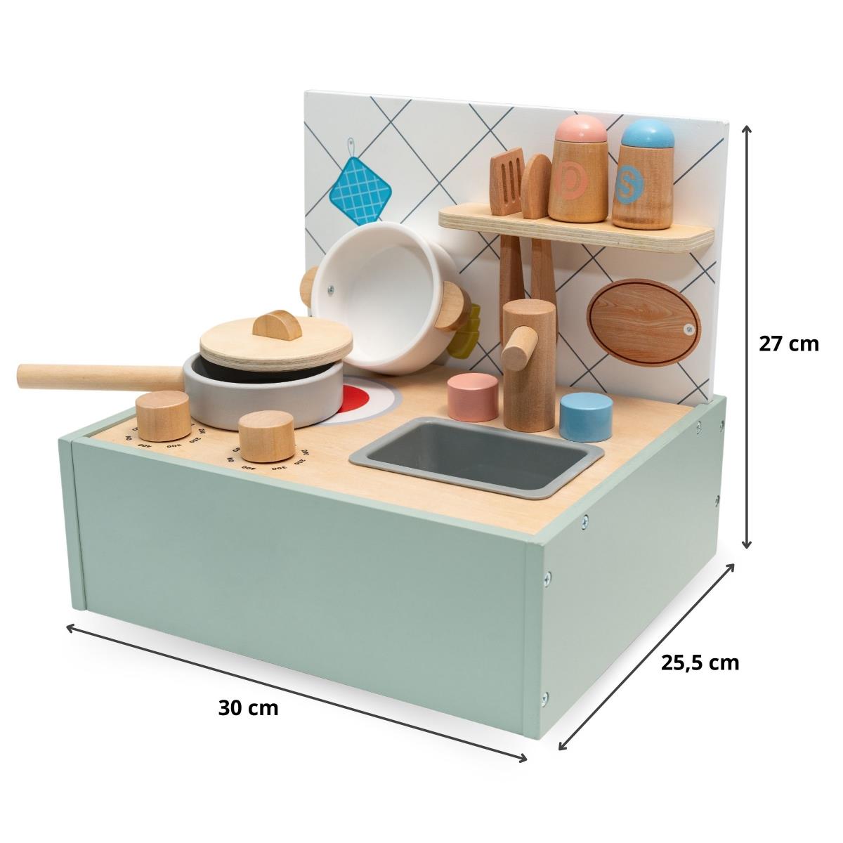Mini cocina de madera con accesorios - plegable