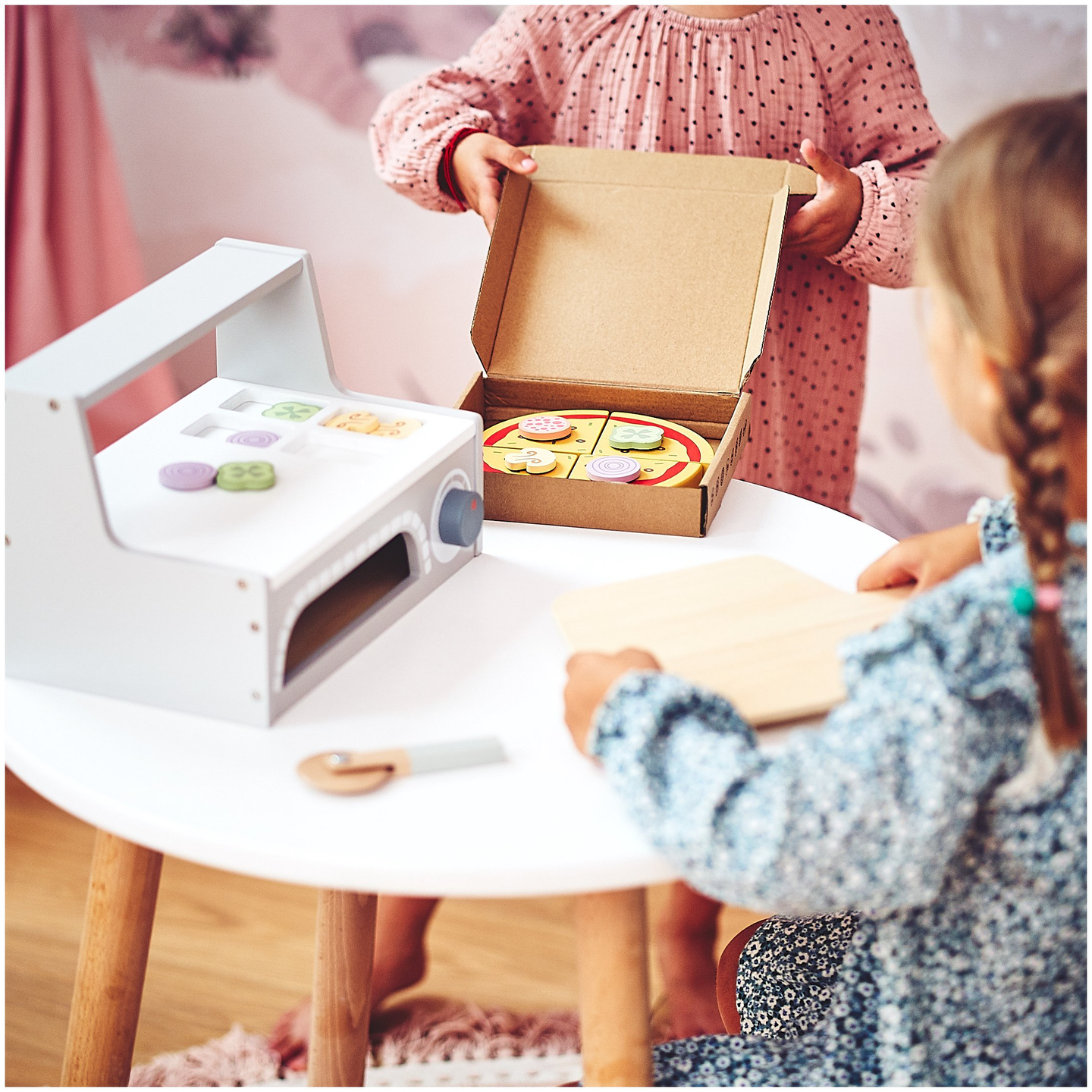 Set para hornear pizzas de madera.