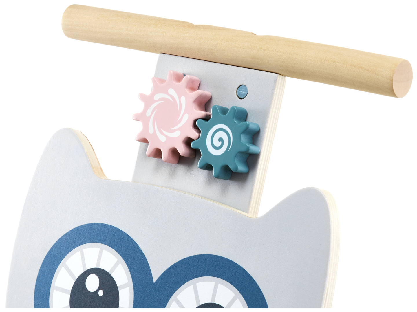 Andador - empujador - cochecito multifuncional de madera con bloques - Búho