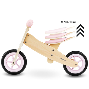 Triciclo y bicicleta de equilibrio de madera 2 en 1 - HyperMotion PERCY - rosa