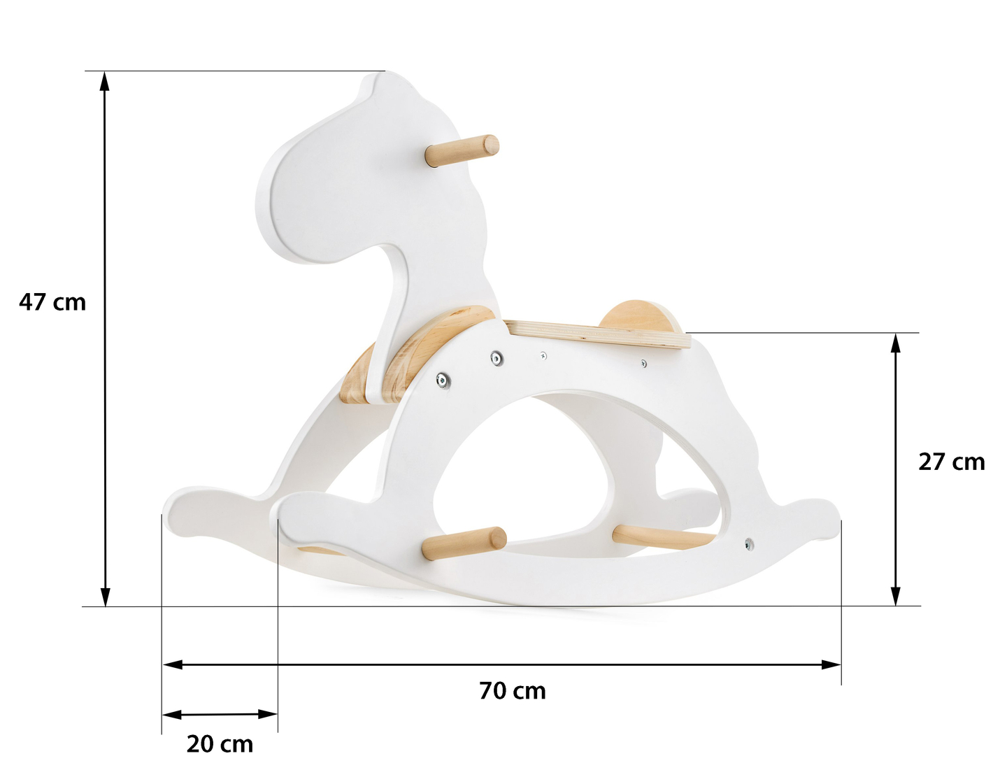 Caballito balancín de madera - blanco - a partir de 12 meses