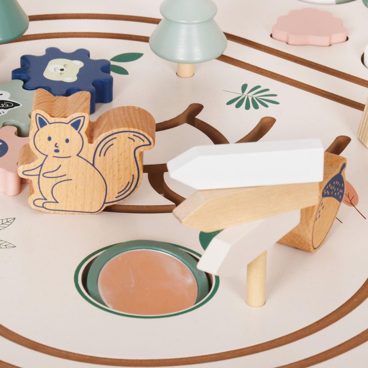 Mesa de madera educativa 10en1 con animales y tren