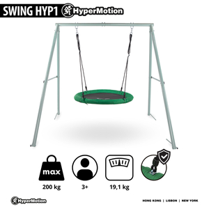 Columpio de jardín tipo nido de cigüeña con estructura y cuerdas