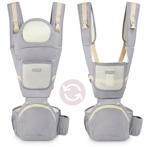 Portabebés ergonómico - AMY 10en1 - 0-36 meses, gris