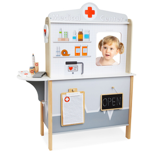 Consultorio médico hospitalario de madera XXL - set de médico con accesorios