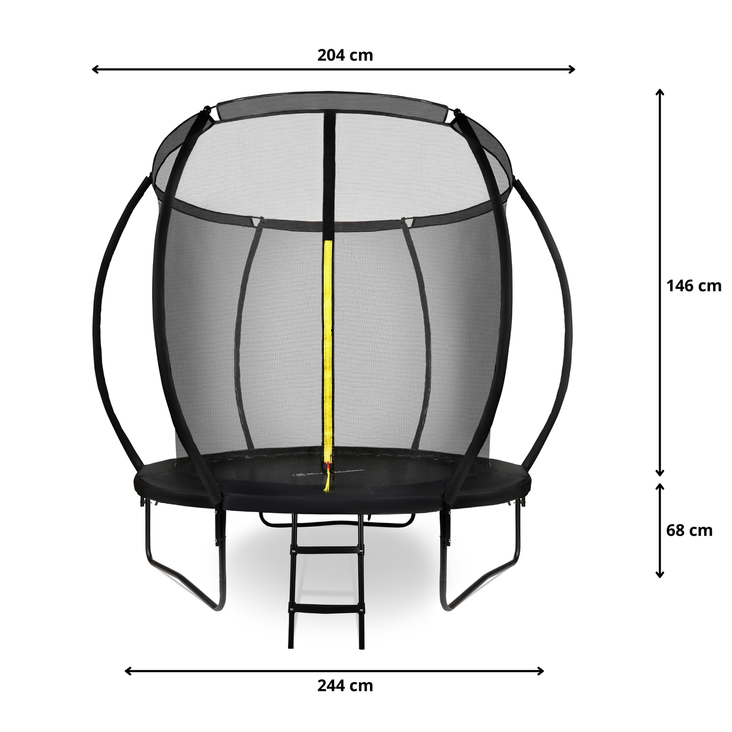 Trampolín de jardín para niños HyperMotion - 244 cm 8FT - con escalera y red interna - para casa y jardín