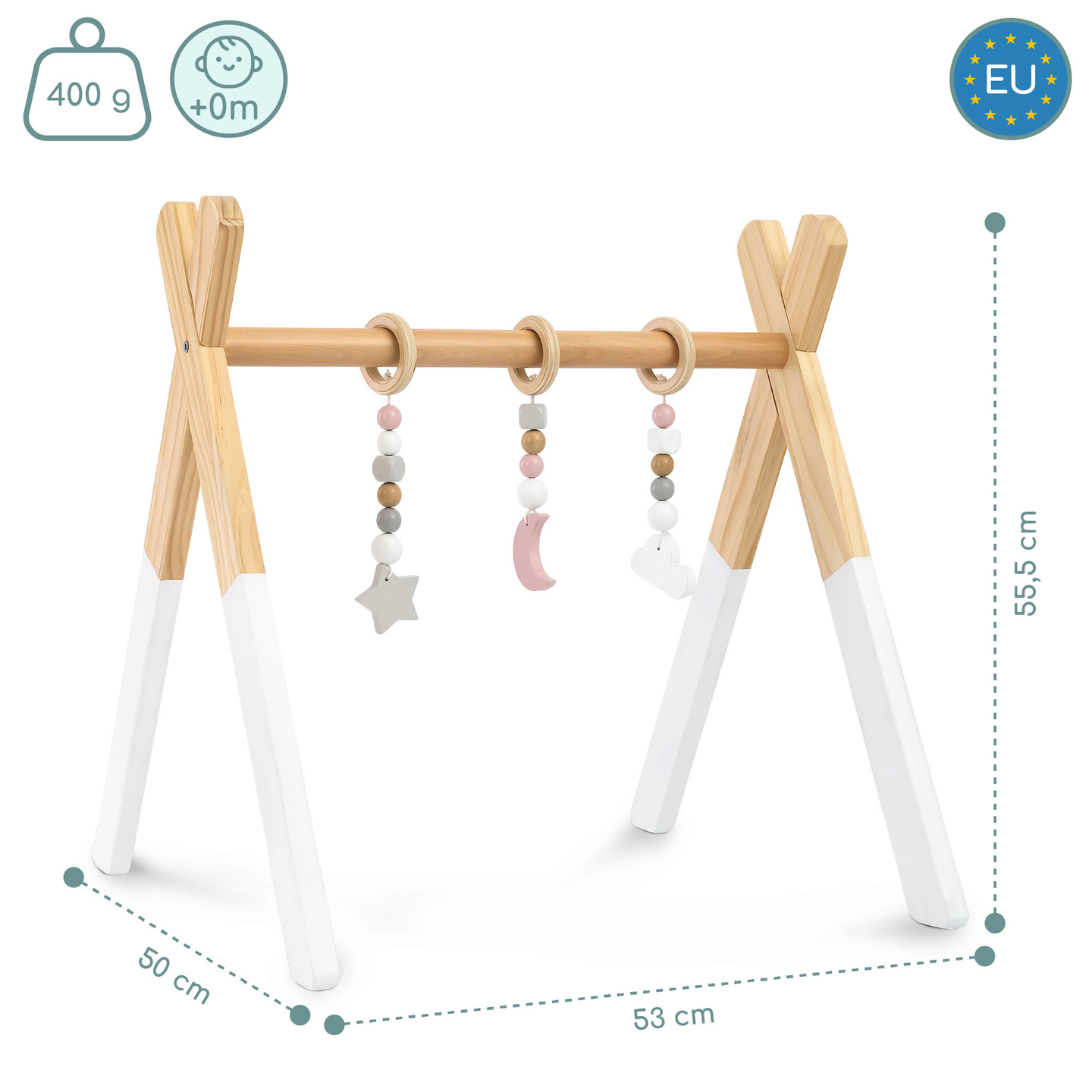 Soporte educativo de madera Baby Gym - color blanco