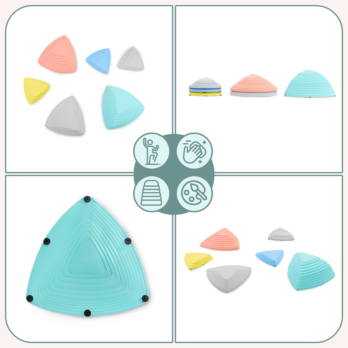 Piedras de equilibrio de colores - 6 piezas