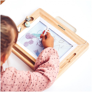 Álbum de recortes de madera con sellos - tablero de dibujo