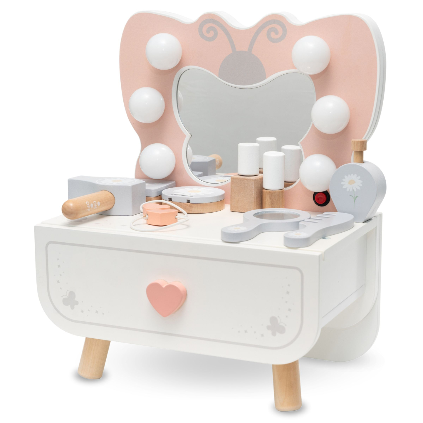 Mini tocador de madera con iluminación LED - Butterfly