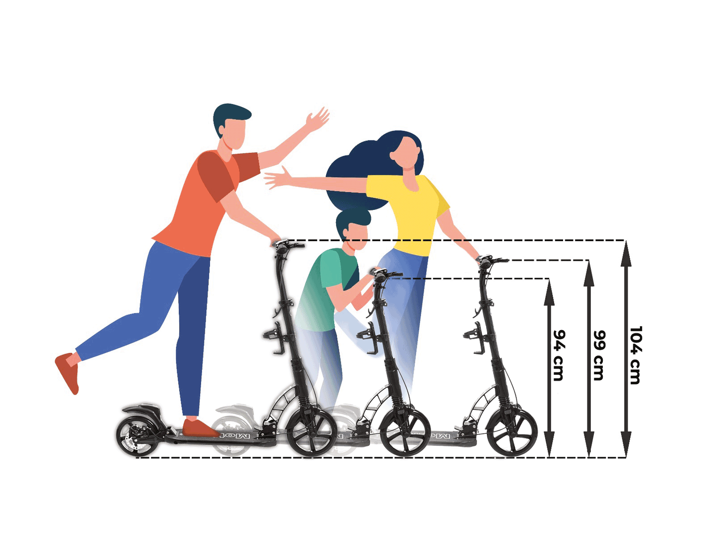 Patinete para adultos HyperMotion REGAMO - negro