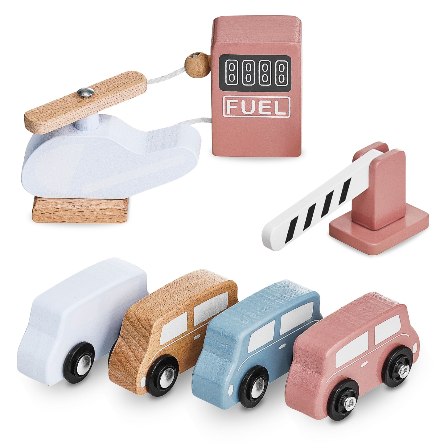 Estacionamiento de madera de tres niveles con ascensor - garaje para autos y helicóptero